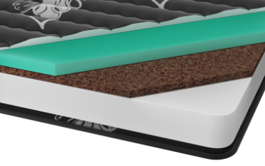 Матрас «Кватро», 180x200 см, чёрный трикотаж