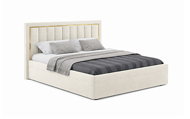 Кровать «Vanessa» с метал. декором, 160x200 см, велюр zizi 602