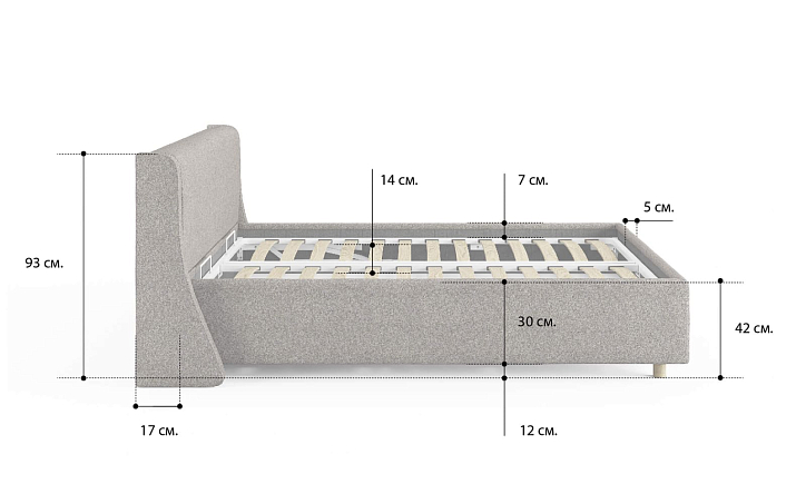 Кровать «Barcelona», 160x200 см + тумба, эвита мокка фото 1