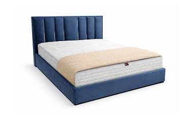 Кровать «Асти» с метал. декором, 160x200 см, микровелюр paddington 22