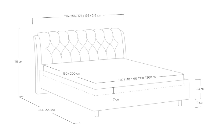 Кровать «Olivia», 160x200 см, лофти латте фото 1