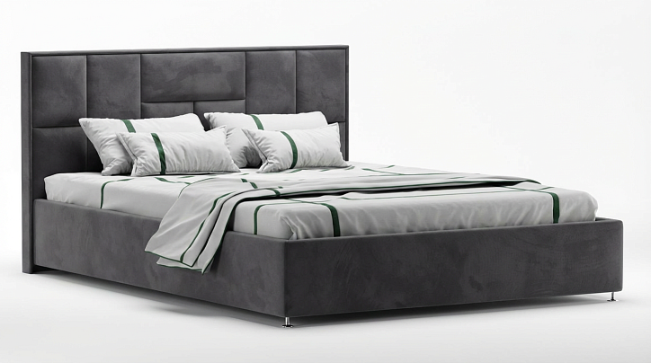 Кровать «Мазарини» с хром вставками, 160x200 см, manhattan 8 фото 1