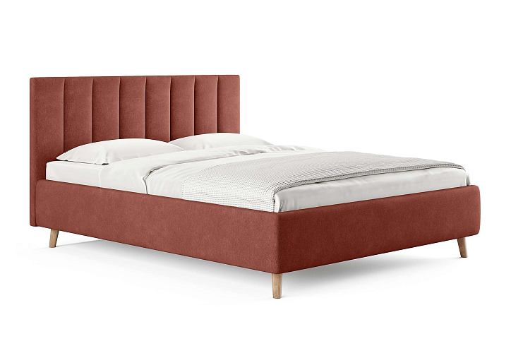 Кровать «Alma», 140x200 см, эвита терракотовый фото 1