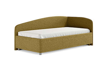Кровать «Paola R» + бортик + чехол, 80x180 см, кашемир горчичный