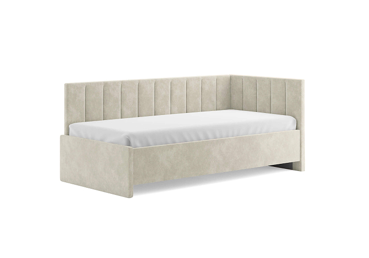Кровать «Emily», 90x200 см, микровелюр бежевый фото 1