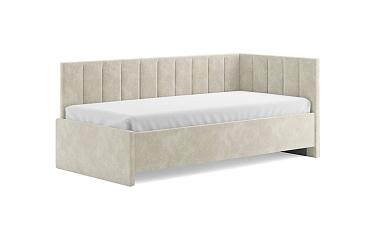 Кровать «Emily», 90x200 см, микровелюр бежевый
