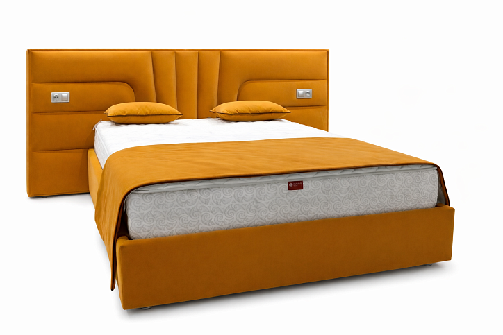 Кровать «Алетте» (увеличенная спинка), 160x200 см, микровелюр zenit 280 фото 1