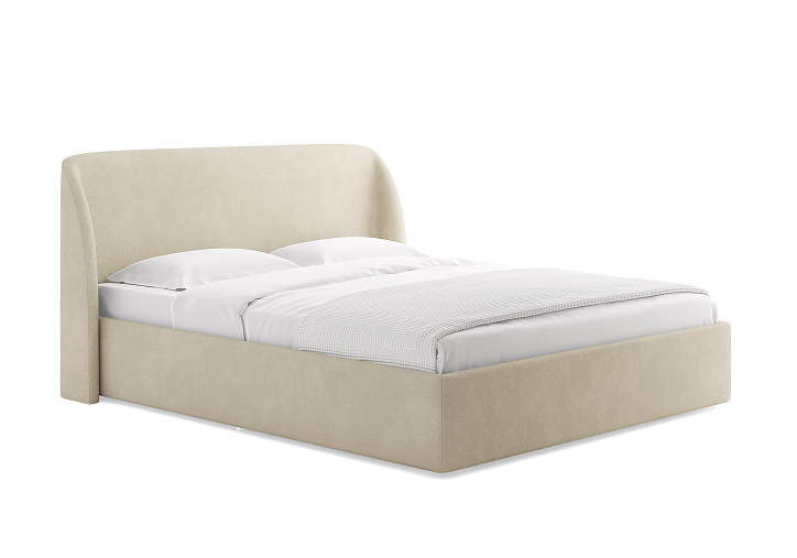 Кровать «Nicole», 160x200 см, замша кремовый фото 1