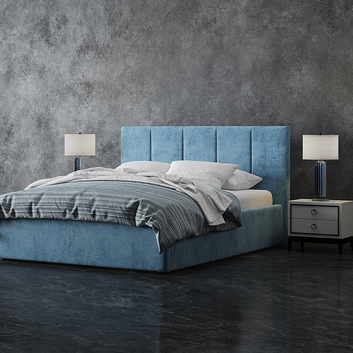 Кровать «Марта», 160x200 см, велюр teddy 17 фото 1