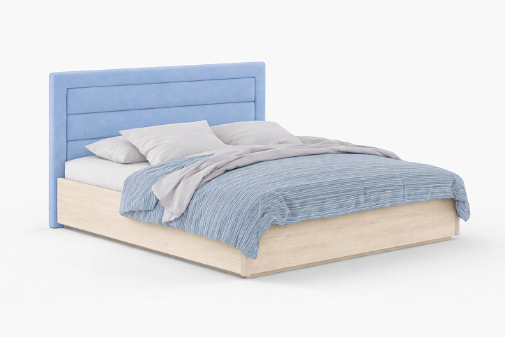 Кровать «Jessica Wood», 160x200 см, велюр teddy 311 фото 1