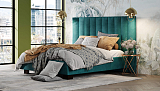 Кровать «Barbara», 160x200 см, замша изумрудный