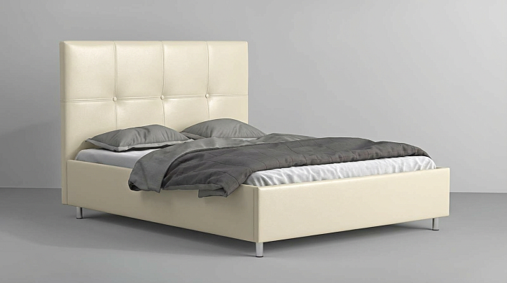 Кровать «Венна», 180x200 см, эко-кожа nitro ivory фото 1