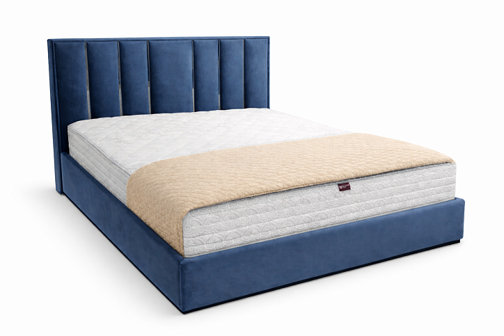 Кровать «Асти» с метал. декором, 160x200 см, микровелюр paddington 22 фото 1